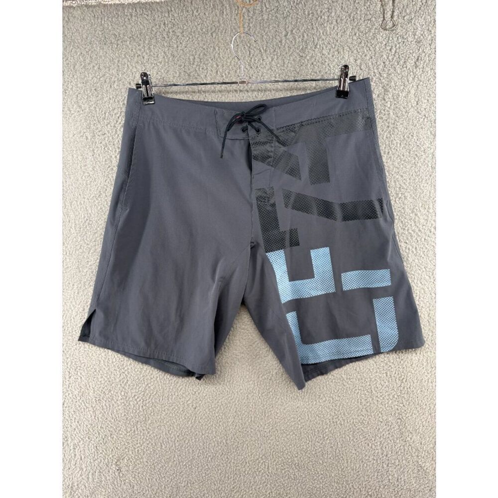 Reebok CrossFit Men’s L Gray Performance Training Gym Board Shorts Graphic